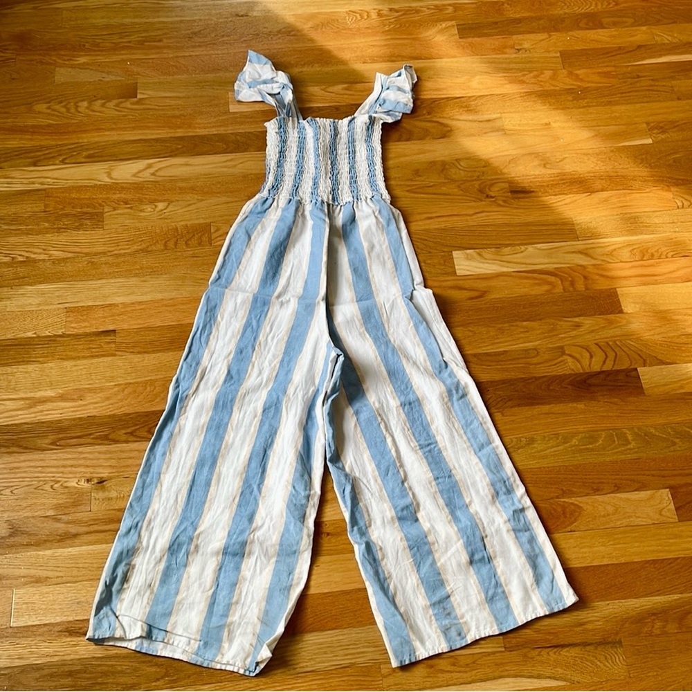 NWOT ASOS Ruffle Strap Striped Jumpsuit XS. MSRP $59 - Picture 7 of 11